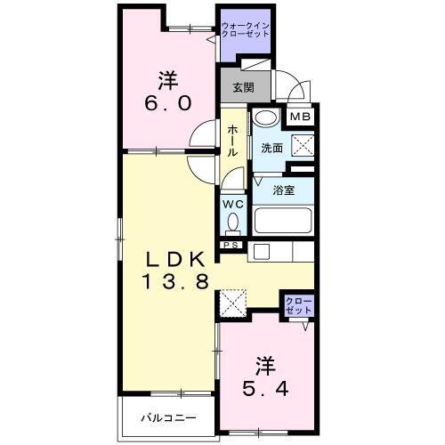 グランデール(2LDK/3階)の間取り写真