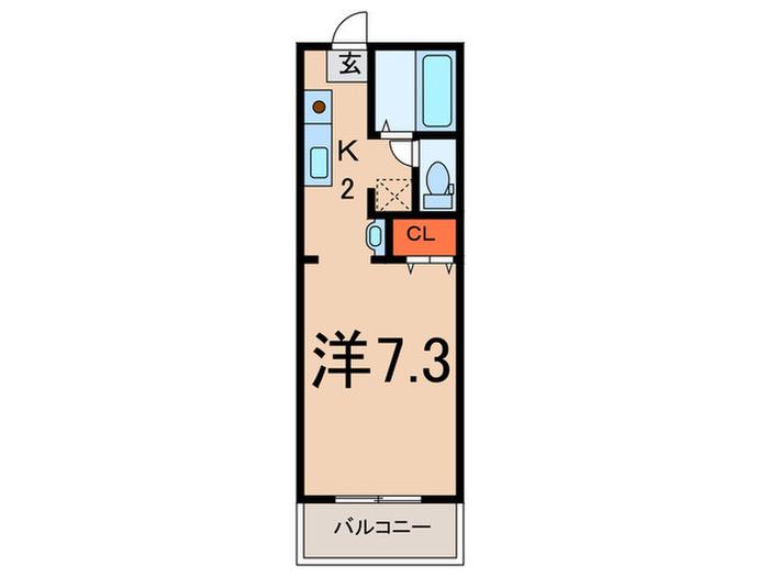アーバンテラス(1K/2階)の間取り写真