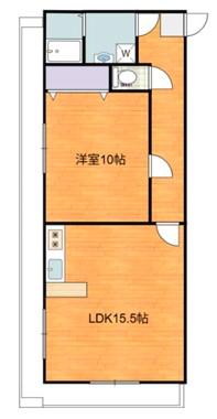メゾン柿の木(1LDK/2階)の間取り写真