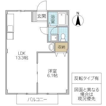 アンバーハウスKA(1LDK/1階)の間取り写真