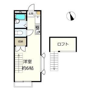 上条パレス(1K/2階)の間取り写真