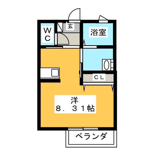 ラ・ヴィータ1号(ワンルーム/1階)の間取り写真