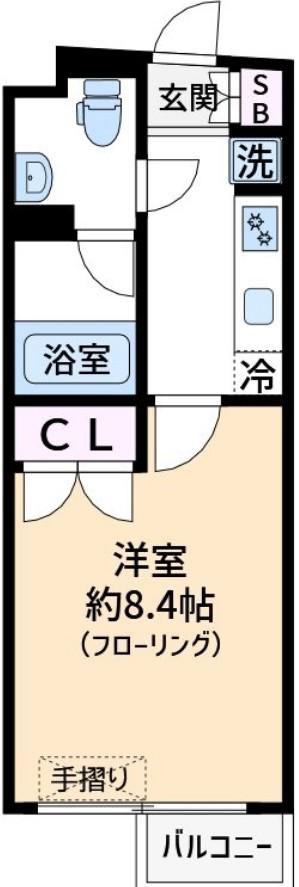 プレール・ドゥーク北新宿III(1K/2階)の間取り写真