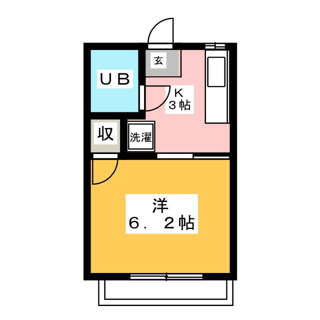 ハマハイツ(1K/2階)の間取り写真