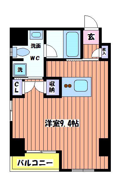 矢川ビル(ワンルーム/4階)の間取り写真