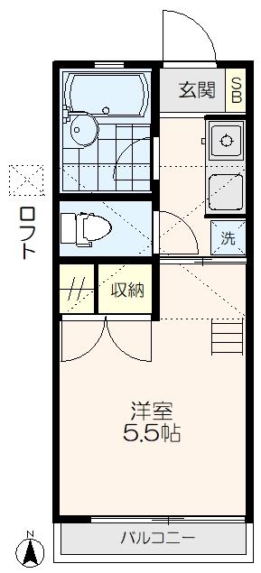 マナーハウスKII(1K/2階)の間取り写真
