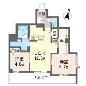 アルプ・フーベル(2LDK/2階)の間取り写真