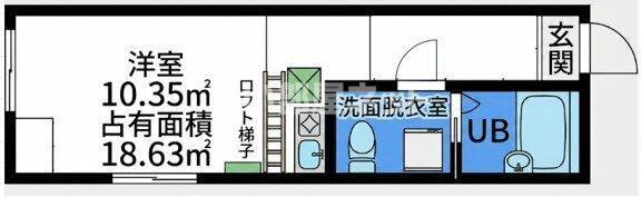 ブラウニー戸塚(ワンルーム/2階)の間取り写真