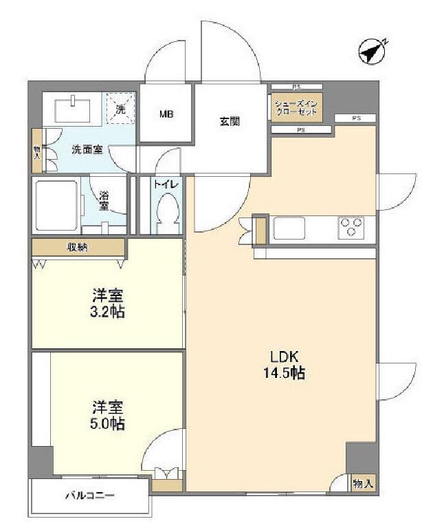 ナーベルお茶の水(2LDK/12階)の間取り写真