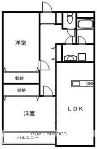 フェリオ(2LDK/3階)の間取り写真