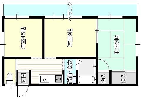 サンフォレスト俵(3K/4階)の間取り写真