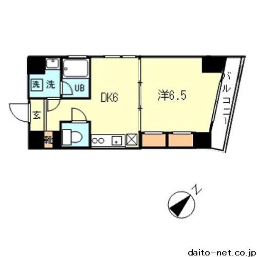 ディアニス三軒茶屋(1DK/3階)の間取り写真