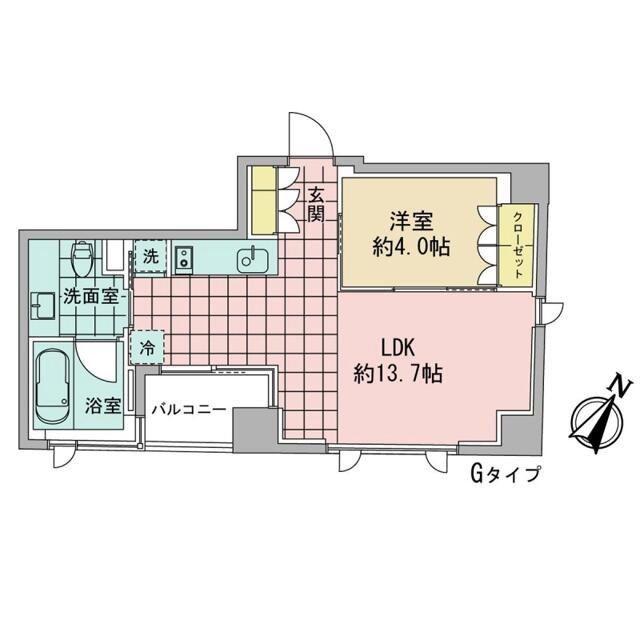 アズ日本橋人形町(1LDK/6階)の間取り写真