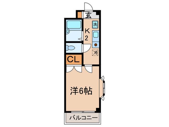 グランカーサ伊藤(1K/2階)の間取り写真
