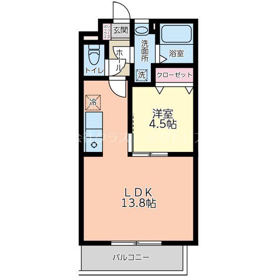 ルピナスII(1LDK/2階)の間取り写真