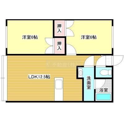 ＪＲ室蘭本線 青葉駅 徒歩14分 2階建 築25年(2LDK/2階)の間取り写真