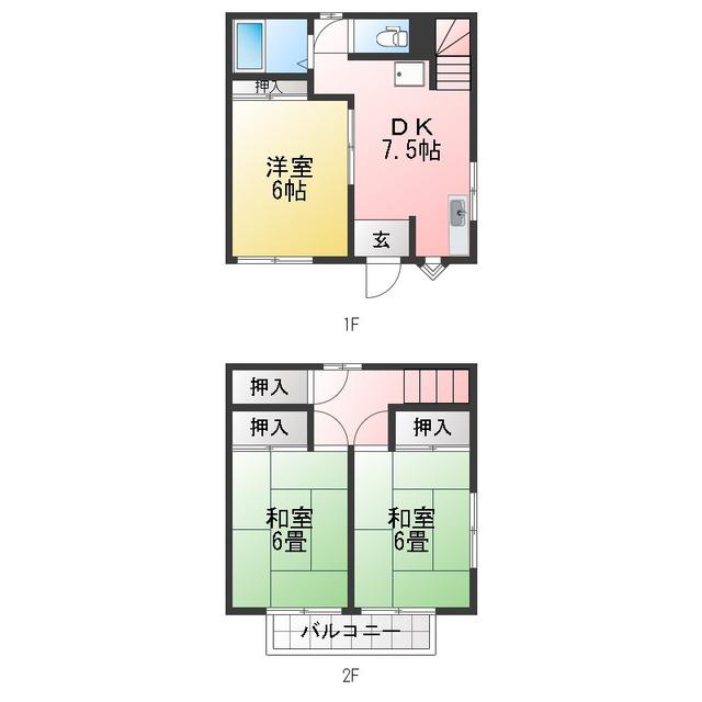 コーポ加藤(3DK/1階)の間取り写真