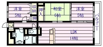 グラデュール(3LDK/2階)の間取り写真