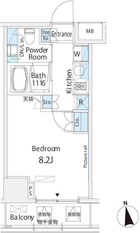 ベルヴュー浅草橋(1K/3階)の間取り写真