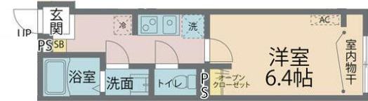 カインドネス新秋津(1K/2階)の間取り写真