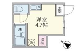 レジデンス高田馬場(ワンルーム/1階)の間取り写真