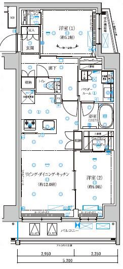 RELUXIA北赤羽(2LDK/5階)の間取り写真