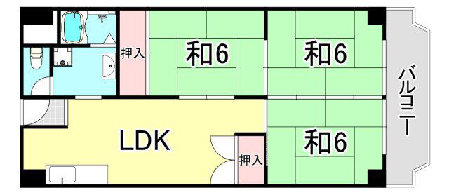メガロコープ西宮II2号棟(3LDK/3階)の間取り写真