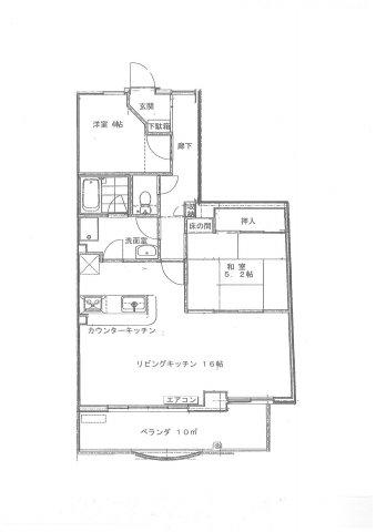 テラス細工町(2LDK/3階)の間取り写真