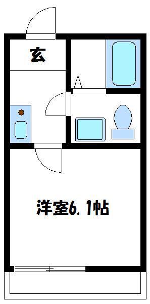 ガーデンプレイスみなみ野(1K/2階)の間取り写真