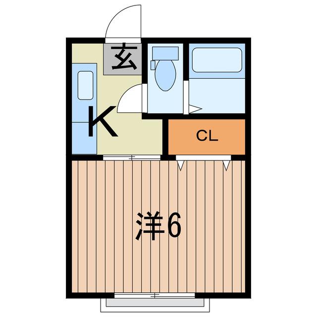 サニーコーポ(1K/2階)の間取り写真