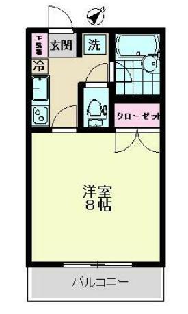 ベルコリーヌ(1K/1階)の間取り写真