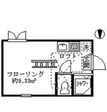 フェリスカーラ(ワンルーム/1階)の間取り写真