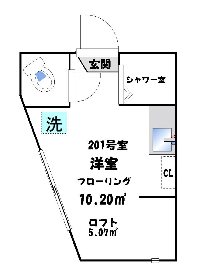 GRANDIA高田馬場ノース(ワンルーム/1階)の間取り写真