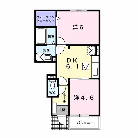 アピオン TOYOHIRA I(2DK/1階)の間取り写真