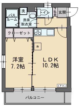 フィールドコートペルラ(1LDK/4階)の間取り写真