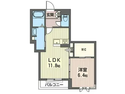 クラウドワ(1LDK/3階)の間取り写真