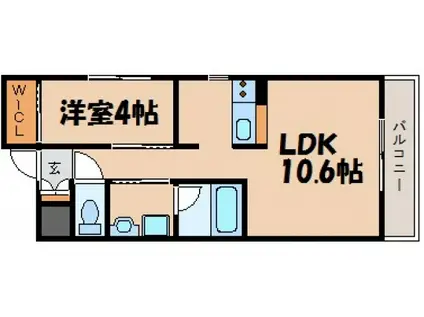 CRUYFF COURT(1LDK/1階)の間取り写真