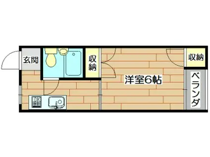 柳原第2パールマンション(1K/1階)の間取り写真