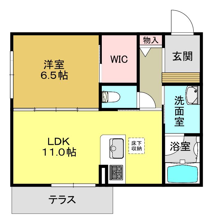 SHA MAISON LUNA(1LDK/1階)の間取り写真