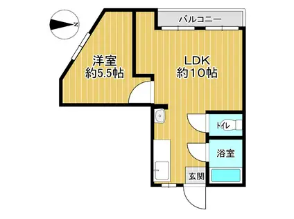 マツハラビル(1LDK/5階)の間取り写真