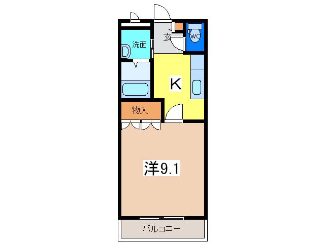 クレアハイム(1K/1階)の間取り写真