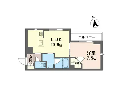 リヨン千代田(1LDK/3階)の間取り写真