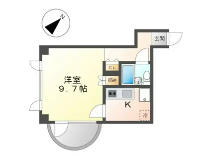 鷹野橋プリンスマンション(1K/5階)の間取り写真
