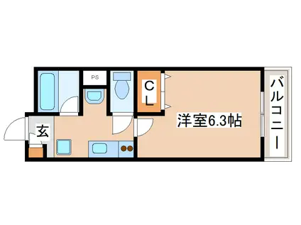 コスティエーロ須磨(1K/1階)の間取り写真