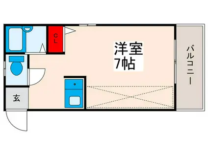 パークサイドN(ワンルーム/2階)の間取り写真