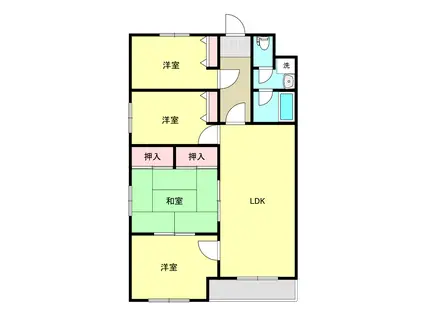プランドール新白河(4LDK/1階)の間取り写真