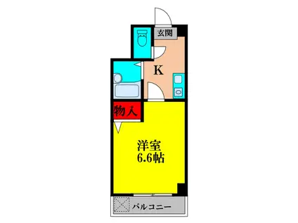 豊新芙蓉ハイツ(1K/4階)の間取り写真