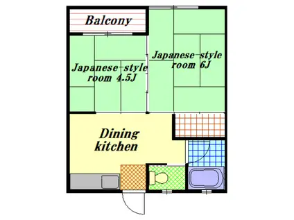 第3富士見ハイツ(2DK/2階)の間取り写真