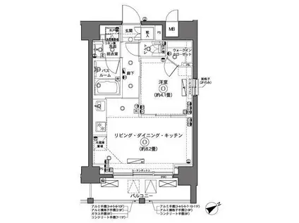ZOOM横浜(1LDK/8階)の間取り写真