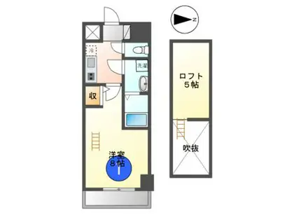 エステムコート名古屋・栄デュアルレジェンド(1K/6階)の間取り写真